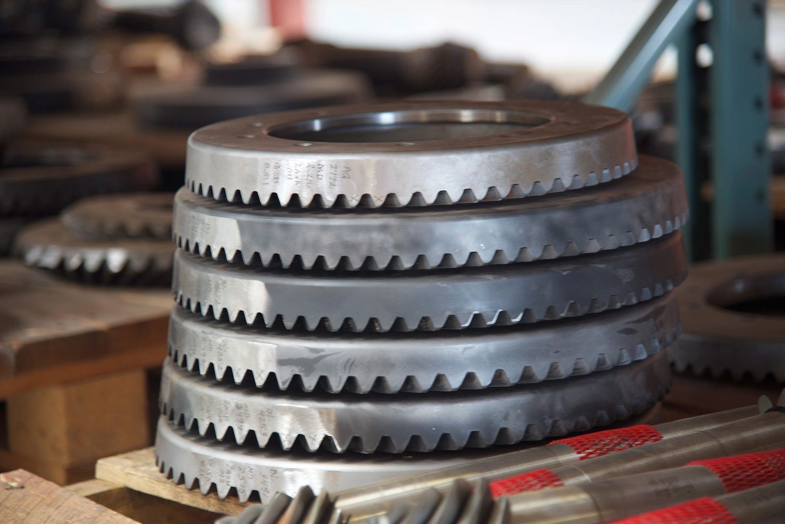 Stacked bull gear sets held in OEM component inventory