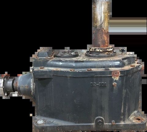 Right-angle cooling tower fan drive gear reducer unit before overhaul