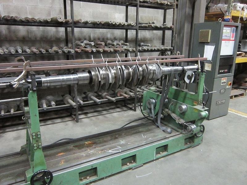 Blower rotor mounted on the computerised dynamic balancing machine